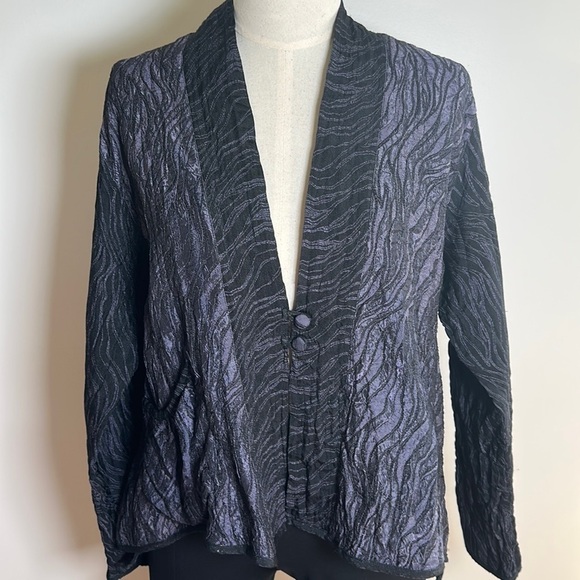 Harubella Handmade Artisan ‎ Button Front Women's Lightweight Blazer Small - Picture 1 of 14